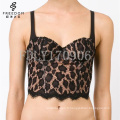 Mesdames sous-vêtements sexy soutien-gorge et panty nouveau design Mesdames sexy culotte et soutien-gorge ensembles Fleur Du Mal Léopard Lace Tank